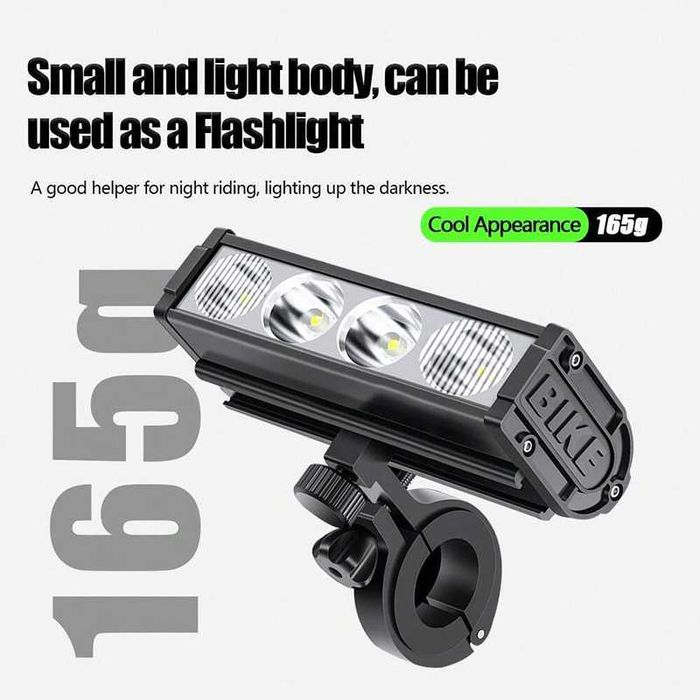 Ултра ярка LED светлина за велосипед с дислей, Фар 2000lum/2000mAh USB