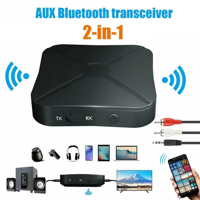 Receiver Bluetooth 2 în 1 Transmițător Wireless Adaptor Audio 3.5mm