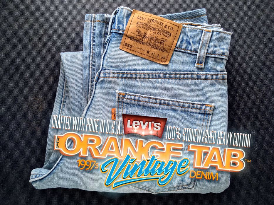 VINTAGE 1997 Made in U.S.A. LEVI'S® 550™ Orange Tab™ Jeans — W31 L32