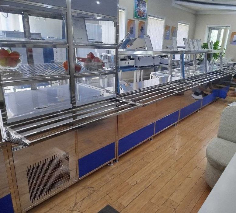 Линия раздачи, мармит, всё для диет кафе и бистро.