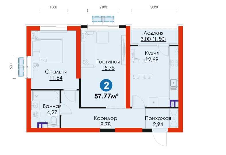 2-комн кв 57.77 м² на Метро Янгиабад со Скидкой -12%| Ипотека есть