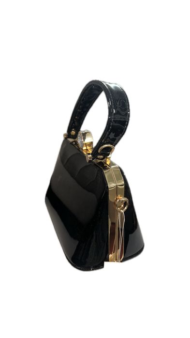 Сумка лаковая черная