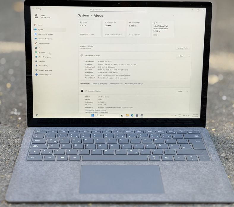 Лаптоп Microsoft Surface Laptop 3, 13.5”, Touchscreen, i5-1035G7, 8GB RAM, 256GB SSD