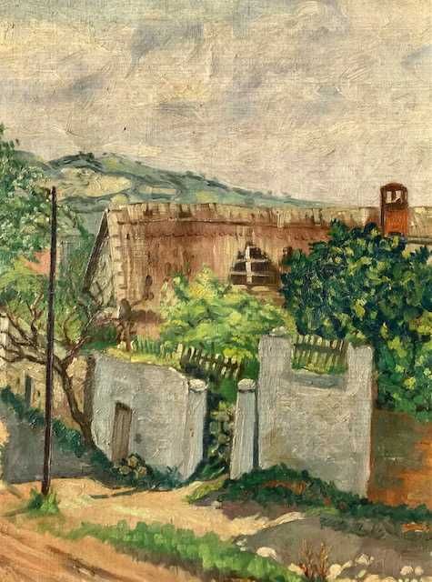 Tablou F, Foarte VECHI, ulei/panza, semnat. Dimens mari: 80x60cm+rama