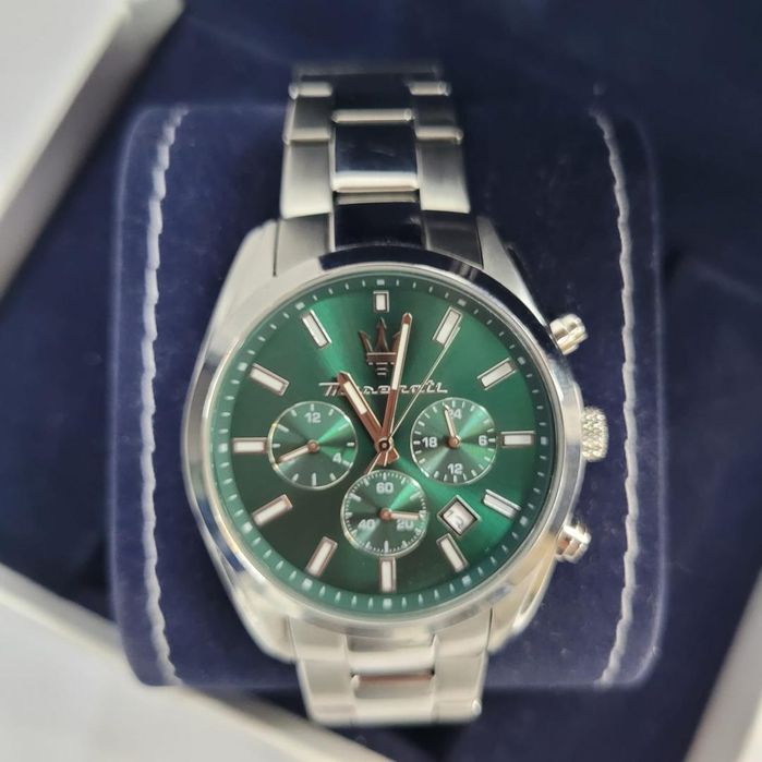 Maserati, Ceas cronograf de otel inoxidabil, Argintiu -N-