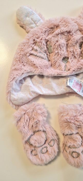 Сет от шапка и ръкавички Primark за момиче, 0-6 месеца