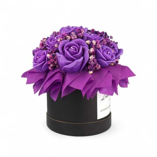 Луксозен букет от соеви свещи „Виолетов спомен“