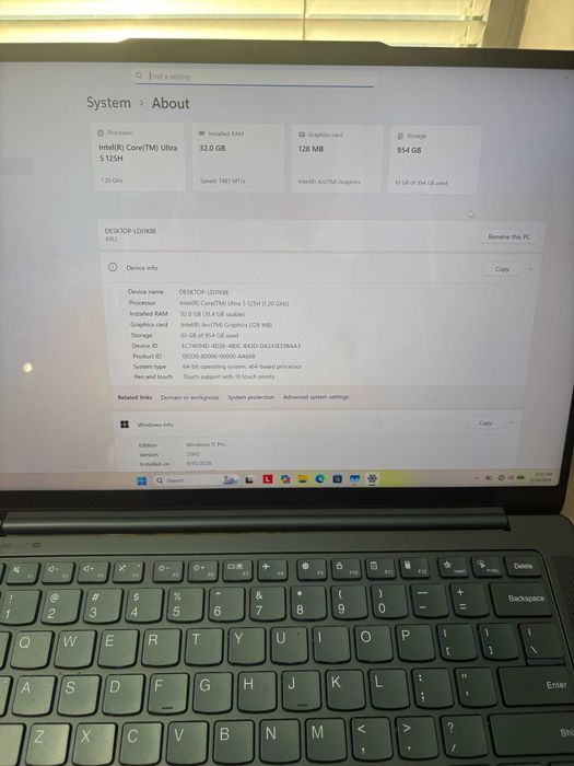 Lenovo Yoga Pro 7 14IMH9 / Ultra 5 / 32GB / 1TB / 3K Touch