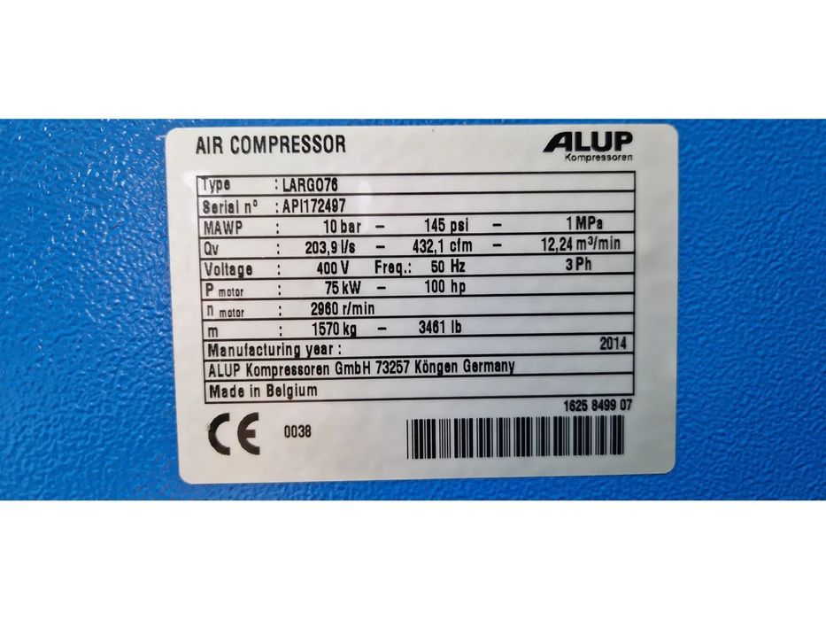 Compresor cu surub 75 kw Alup sh