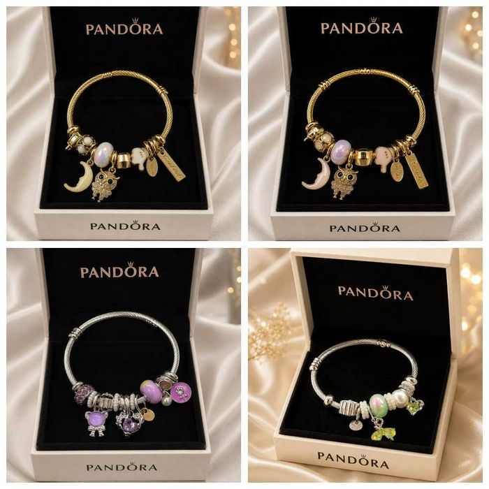 Гривни Pandora Pink Angel Key, Butterfly Gold, Blue Handmade,  Black Moon Gold, Purple Moon