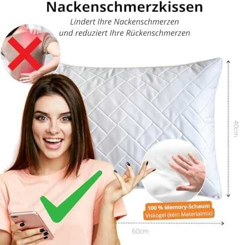 Ергономична Memory Foam възглавница за врат 40x60 см
