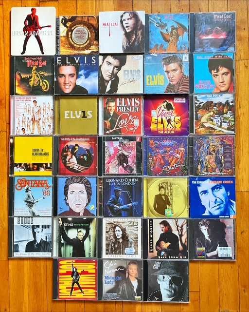 Lot CD orig rock: B. Adams, M. Loaf, Elvis T. Petty Santana Cohen Rea Cocker