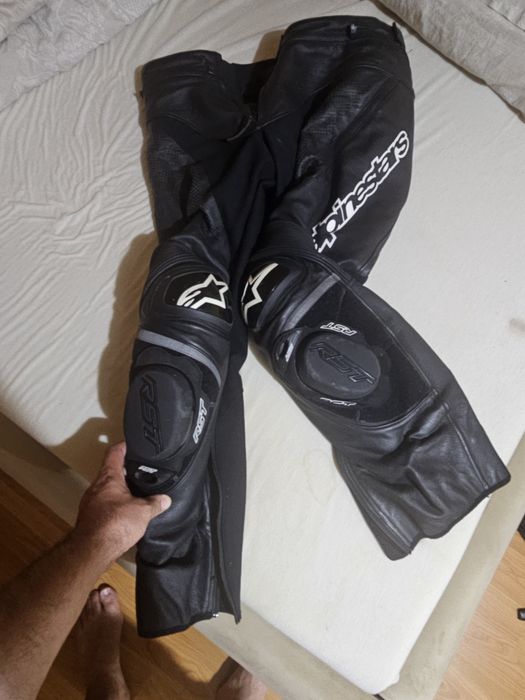 Pantalon de piele moto Alpinestars track v2