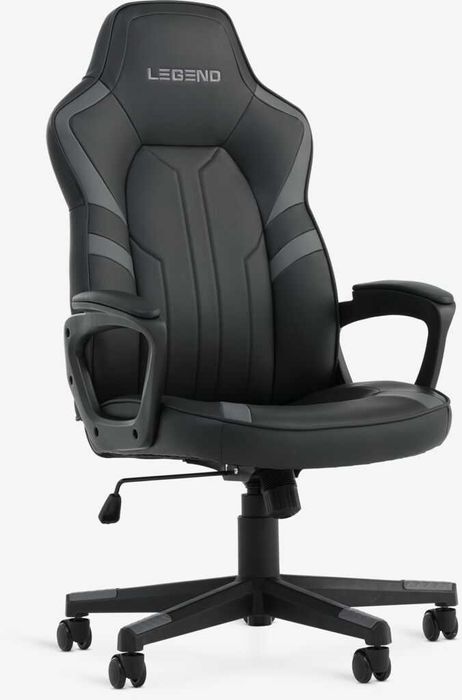 Scaun - gaming FJELSTED imitație piele negru/gri Gaming chair