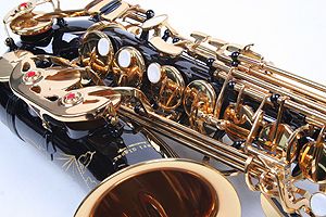 Saxofon Alto Karl Glaser NEGRU+AURIU NOU ALT curbat Saxophone Germania