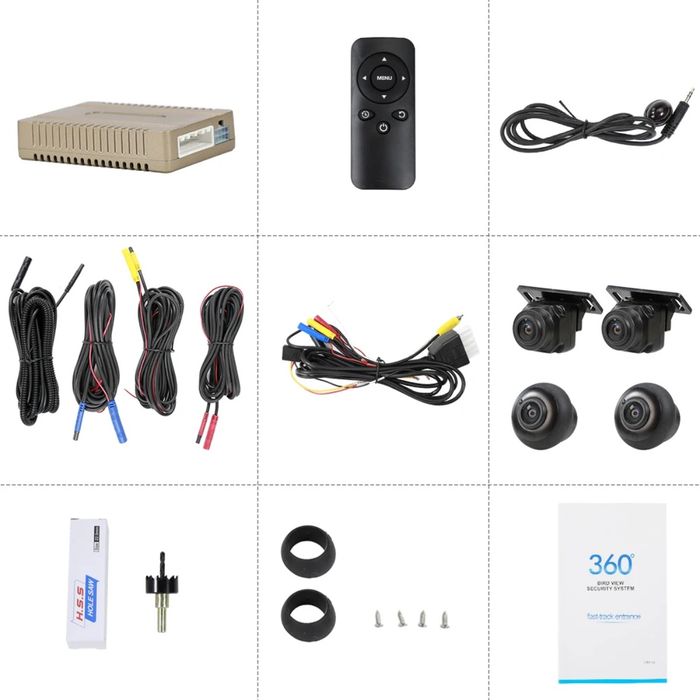 Kit camere 360 1080p universal pentru masina vedere bună pe întuneric
