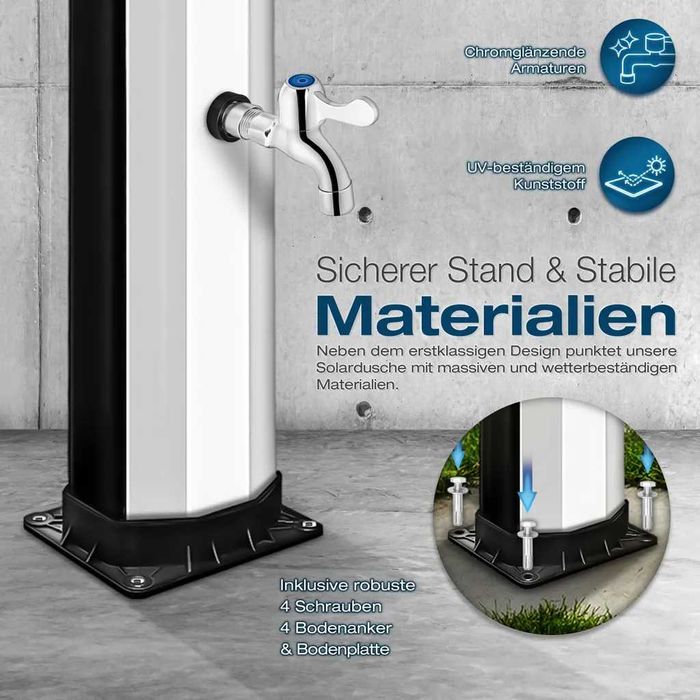 tillvex Градински соларен душ с душ слушалка и кранче крачен смесител