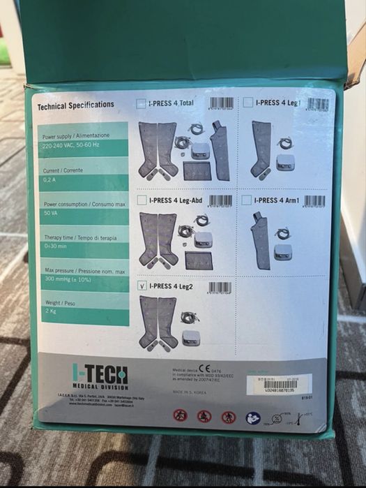 Aparat presoterapie/ drenaj limfatic profesional i-PRESS 4