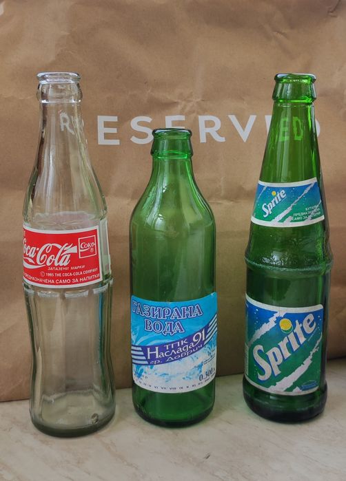 Стъклени Бутилки от Олио Швепс Кола Бира