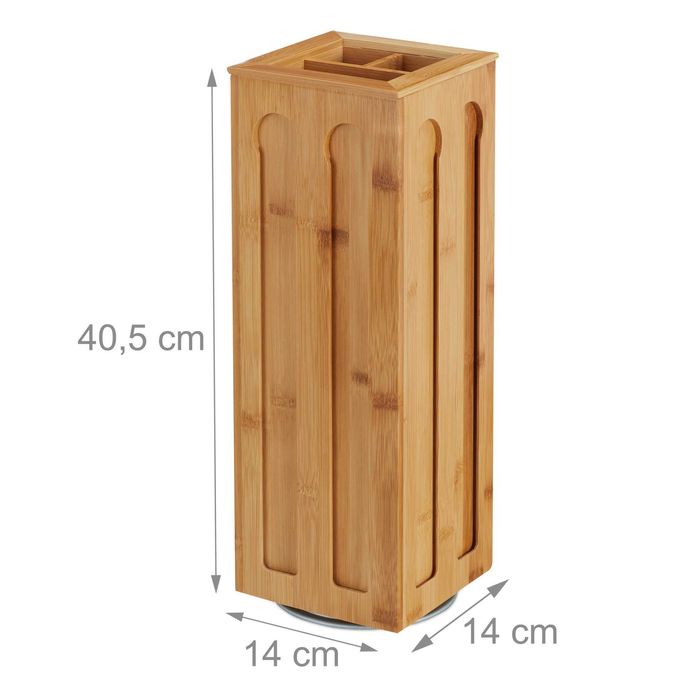 Suport Capsule de Cafea Nespresso 80 bucati Rotativ Bambus 40x14 cm