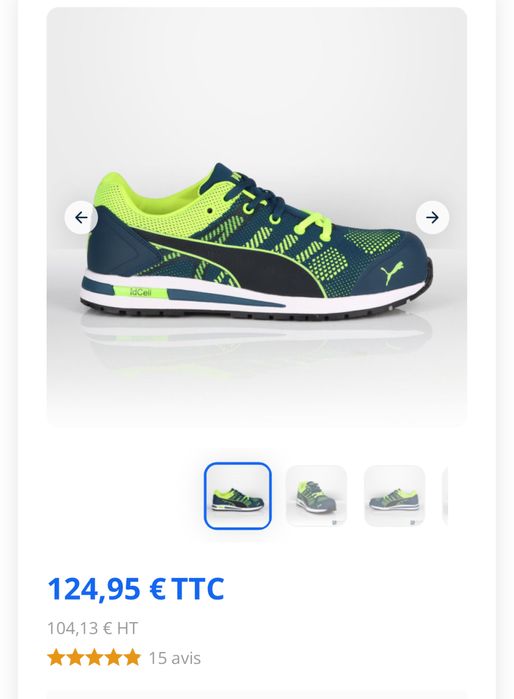 Работни обувки с метално бомбе PUMA.Номер 45