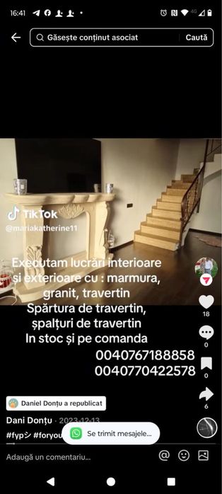 Decoratiuni interioare si exterioate detali pe Wuatap aau la tel