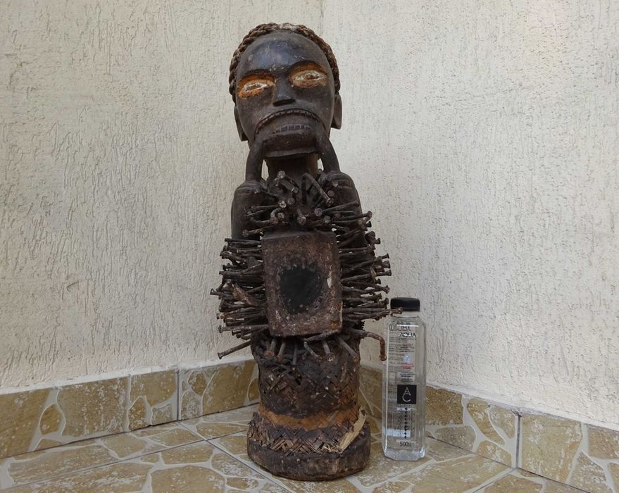 Statueta africana Nkishi |Bakongo |Congo |Piesa Veche de Muzeu -UNICAT