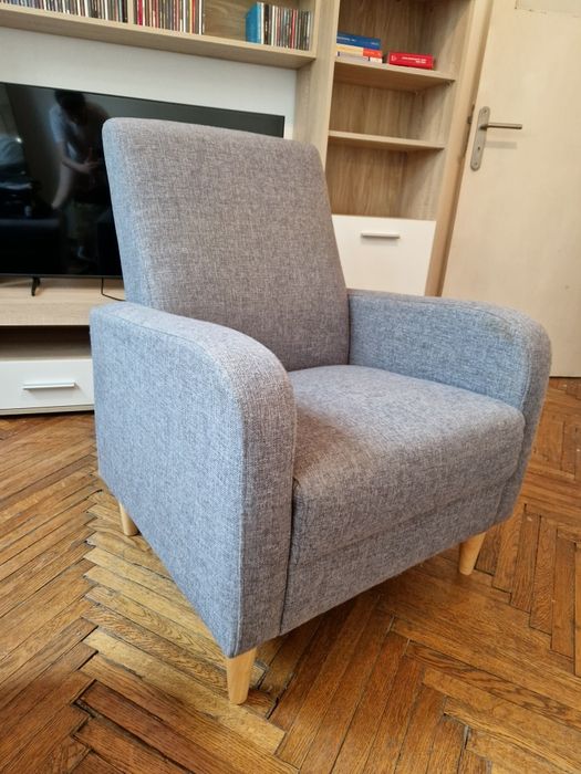 Fotoliu + taburet gri GEDVED Jysk