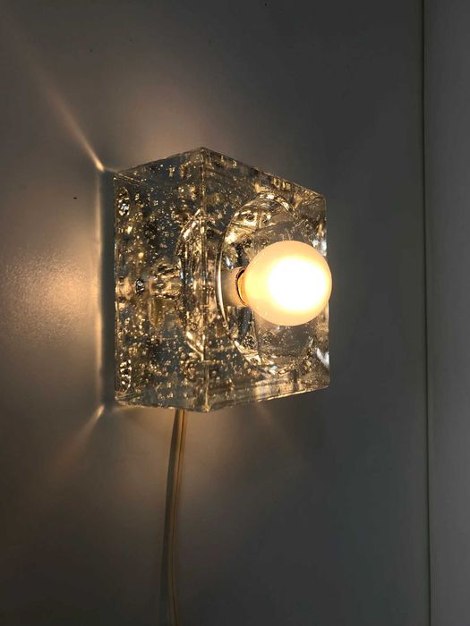 Aplice lampi Muller Zimmer ice glas cristal Germania anii 1970 pereche