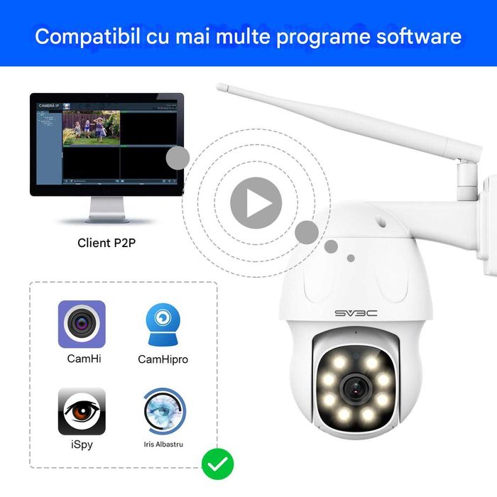 Cameră de supraveghere video IP  SV3C C11 WiFi 5MP PTZ