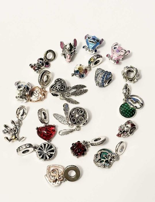 19 talismane Pandora argint - vând la bucată SAU lot
