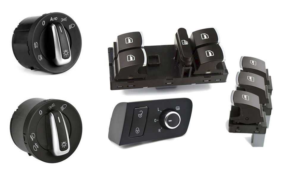 Set butoane cromate geamuri, oglinzi, faruri - VW Touran / Caddy