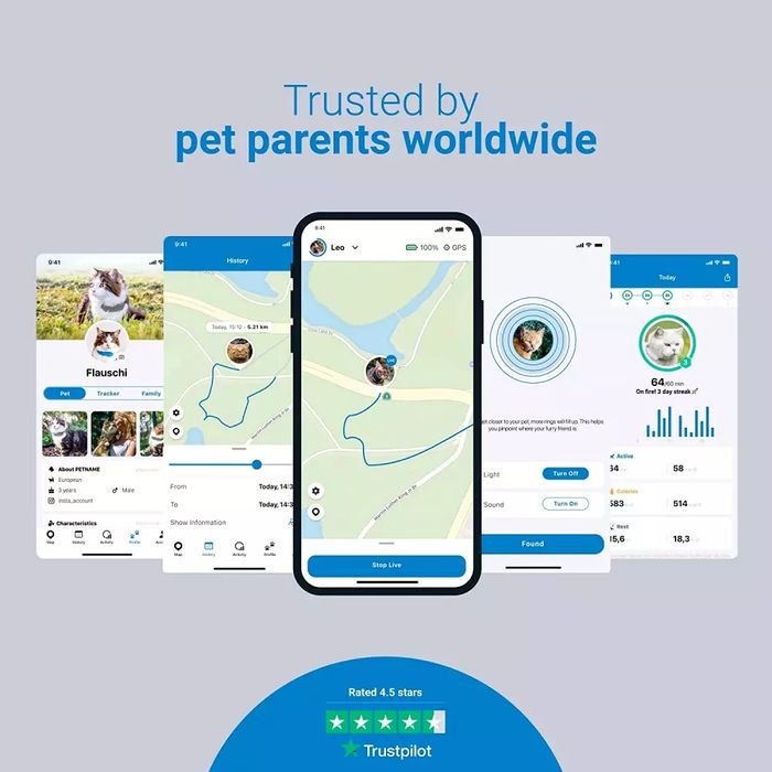 Tractive Водоустойчив GPS тракер за котки