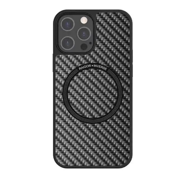 Iphone 14/15 PRO MAX PLUS Husa Magsafe Carbon Lucios Neagra