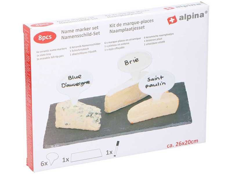 НОВИ! Шистова плоча 26х20х1см с керамични табели за сирена 6 броя