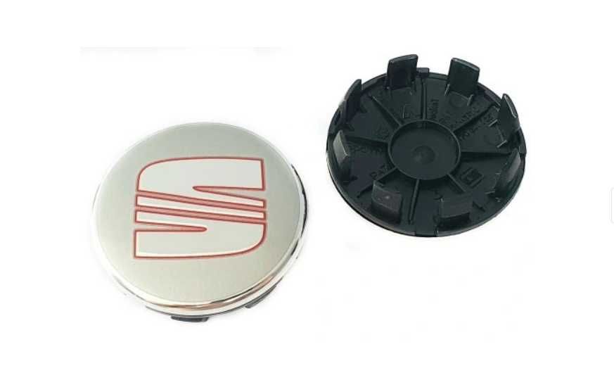Embleme Capace Roti Sigle Jante Seat 63mm, Negru / Rosu, 1P06601165