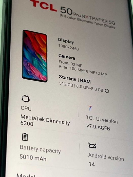 TCL 50 Pro Nxtpaper 5g