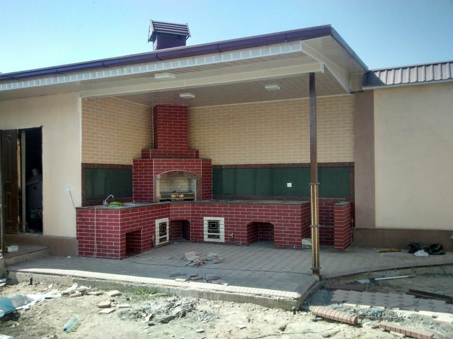 Строительство Летние кухни. Камин. Барбекю.