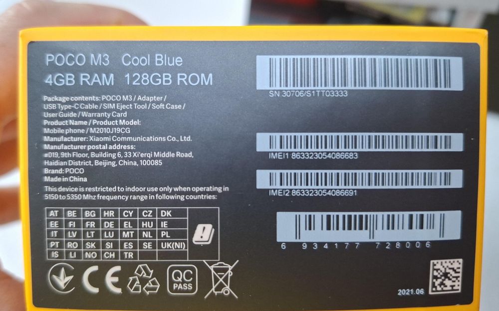 Poco M3 128 gb коробка