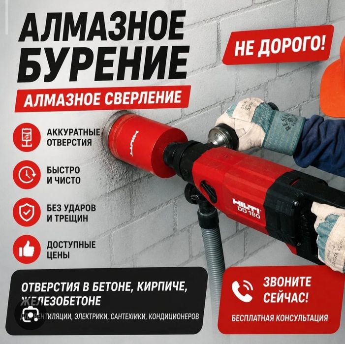 АЛМАЗНОЕ Сверление Алмазное БУРЕНИЕ Бетон Тесу Резка Тесык Тесу