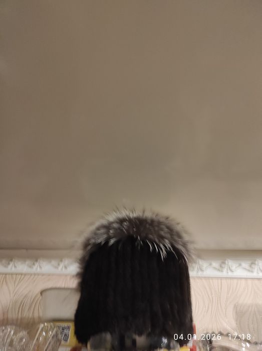 Шапка вязанная норка бу