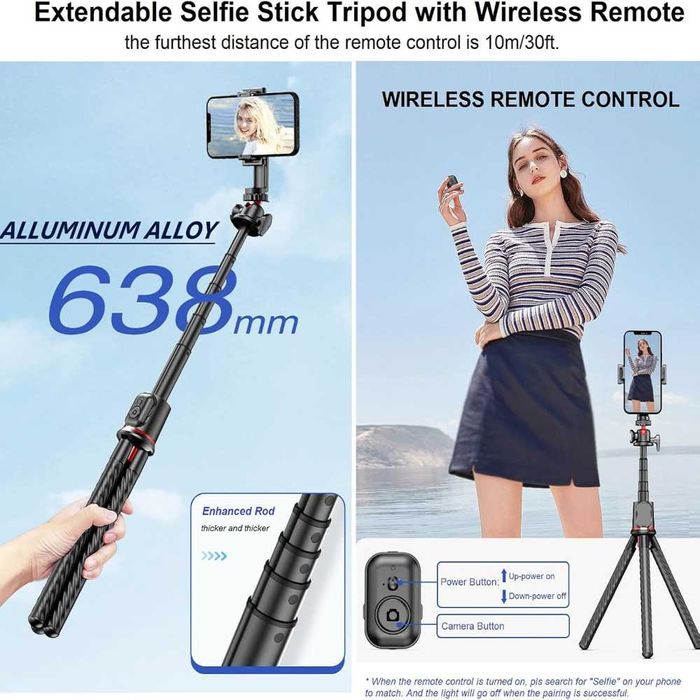 HSU C03 Flexible Tripod – Телескопичен статив 3в1 тип Октопод