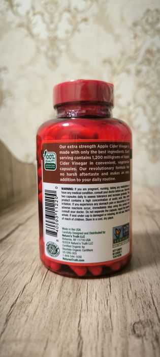 Apple Cider Vinegar 1200 mg — Tabiiy ozish va Detoks!