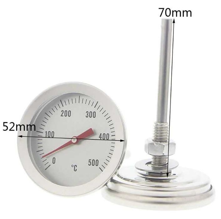 Termometru inox uscator gratar afumatoare cuptor 500gr C tija 7cm