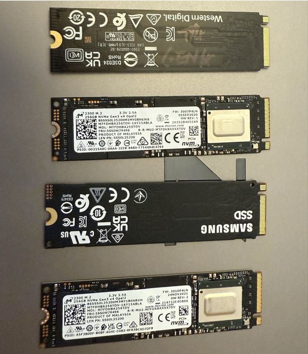 Ssd Laptop M2 NVMe 256GB CA NOU ! SK Hynix Micron WD Western digital