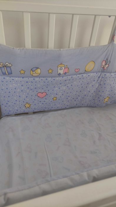 Детская кровать +матрас+бортики