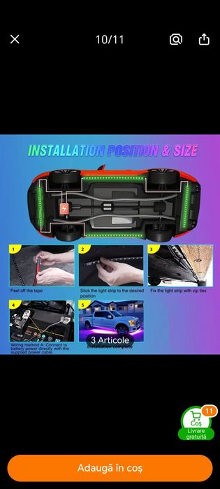 Luminile șasiului GM cu culori RGB, controlul muzicii și controlul wir