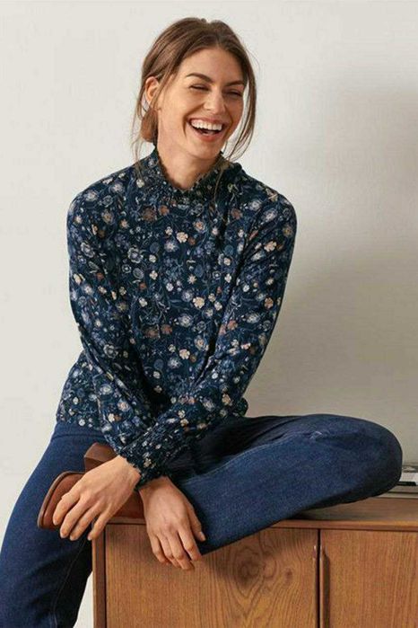 ‼️ Женская блузка с рюшами и цветочным принтом (Германия)