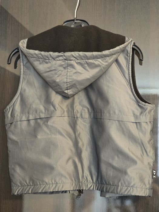 Vestă damă sport/casual MyX, gri metalizat, marime S/M, cu glugă și multiple buzunare