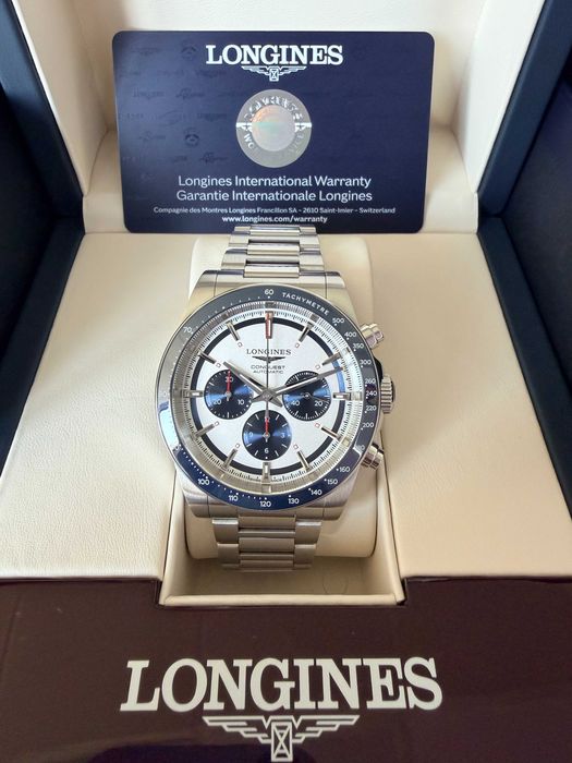 Full Set - Longines Conquest Chronograph 42mm Stainless Steel